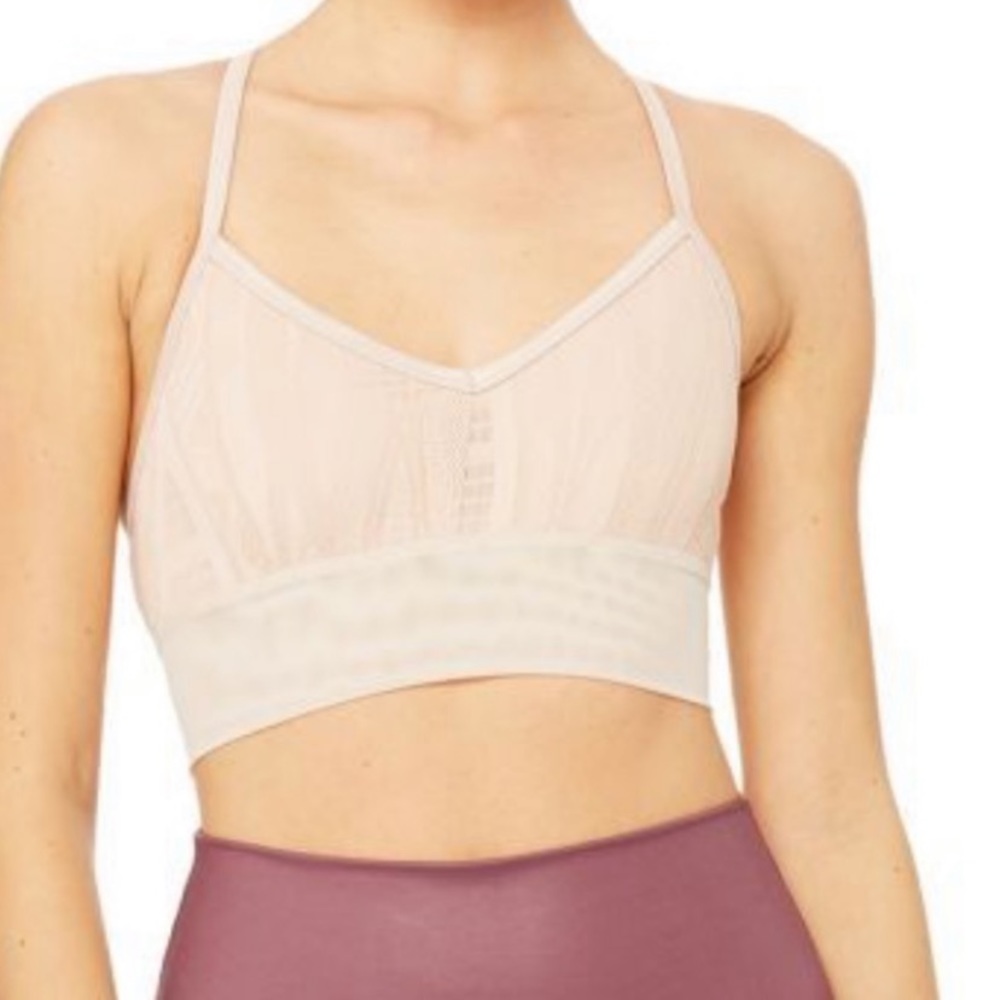 Alo Yoga Aria Nude Mesh Lace Bra XS